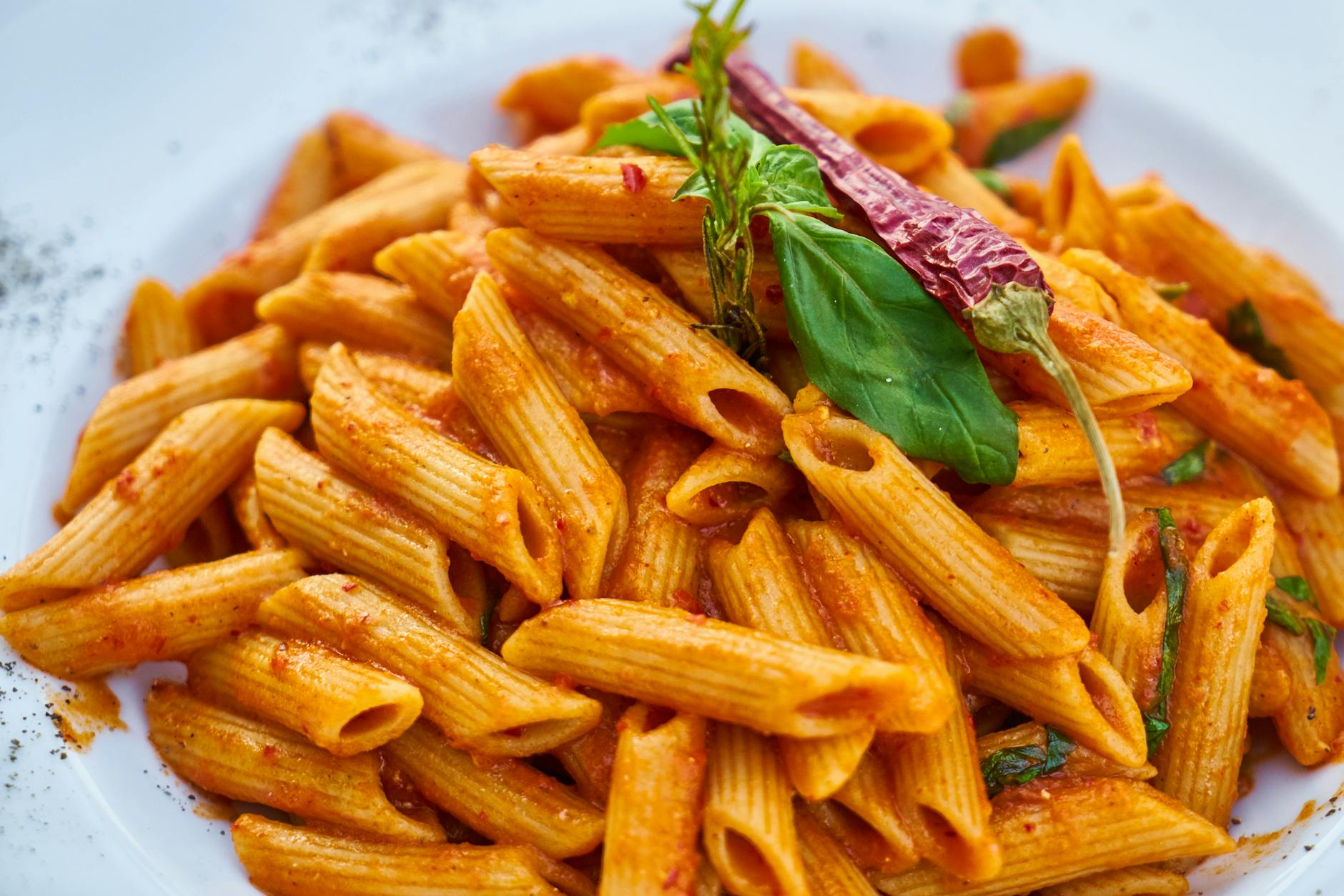 Spicy Penne Arrabbiata with Garlic and Chili