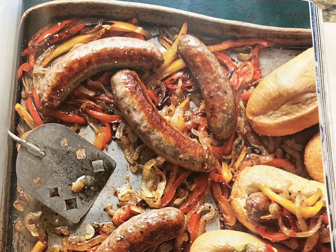 Bratwurst with Peppers and Onions