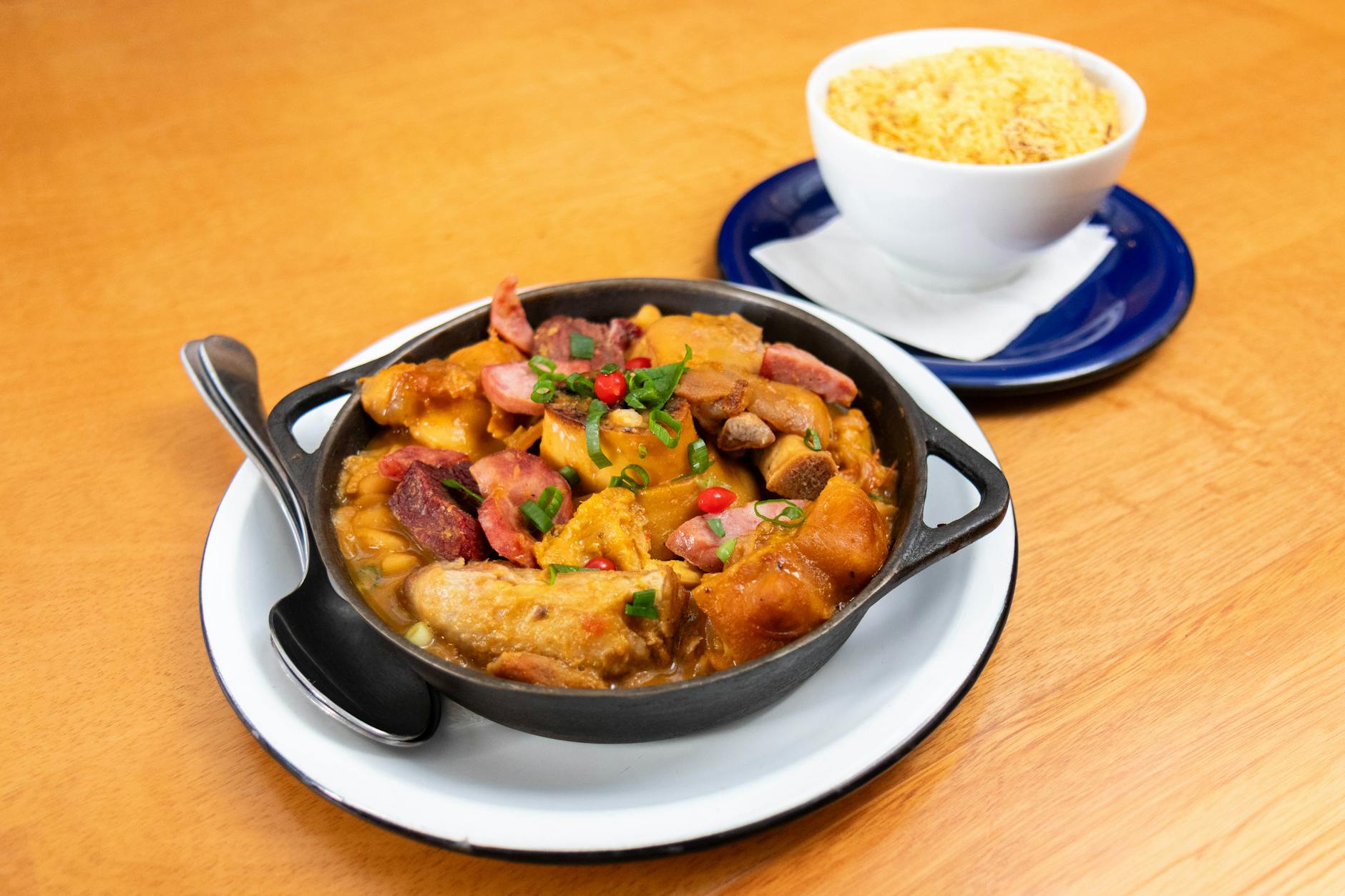Brazilian Feijoada with Black Beans, Pork, Sausage, and Collards