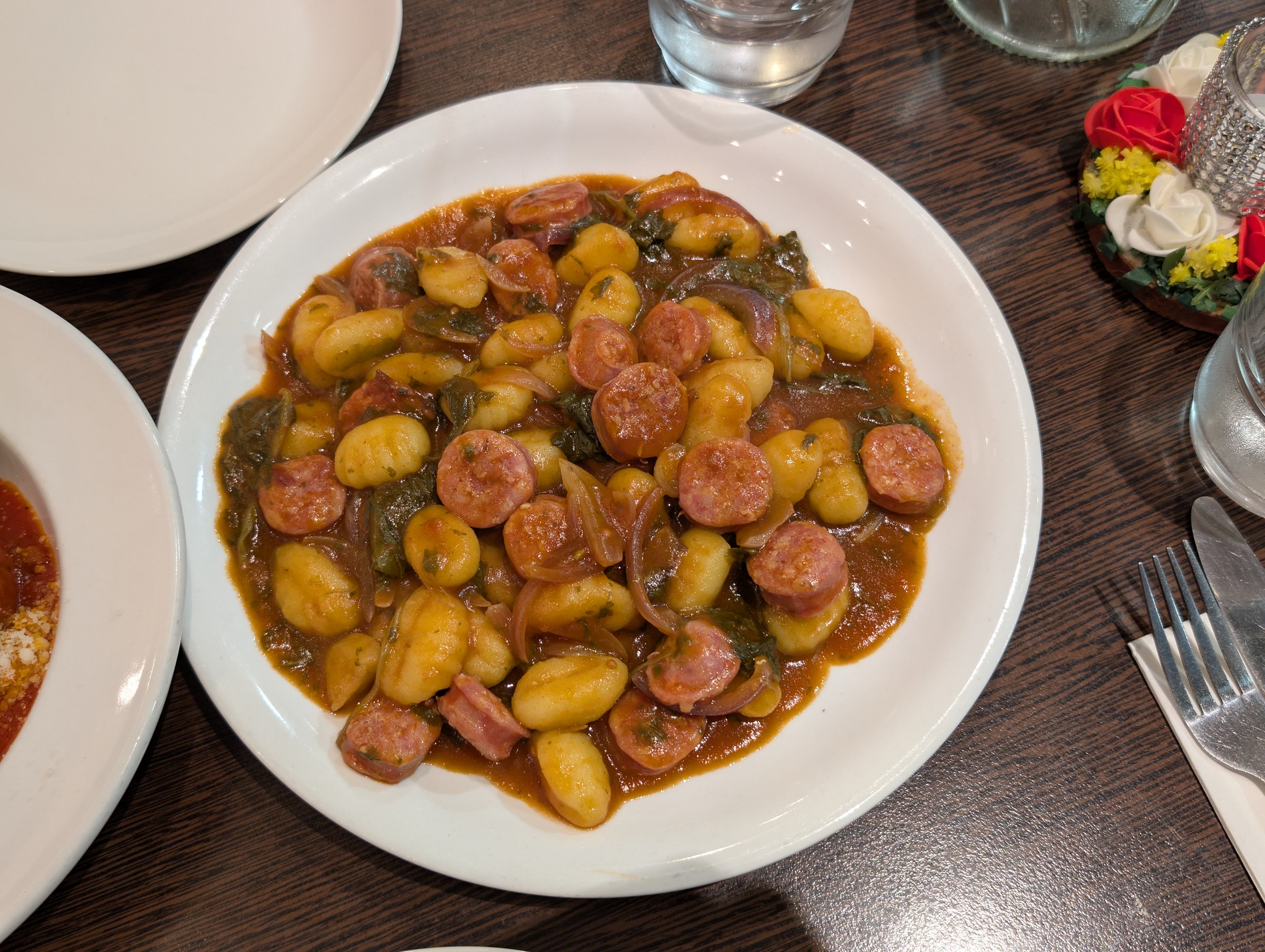 One-Pan Creamy Tomato Sausage Gnocchi with Spinach