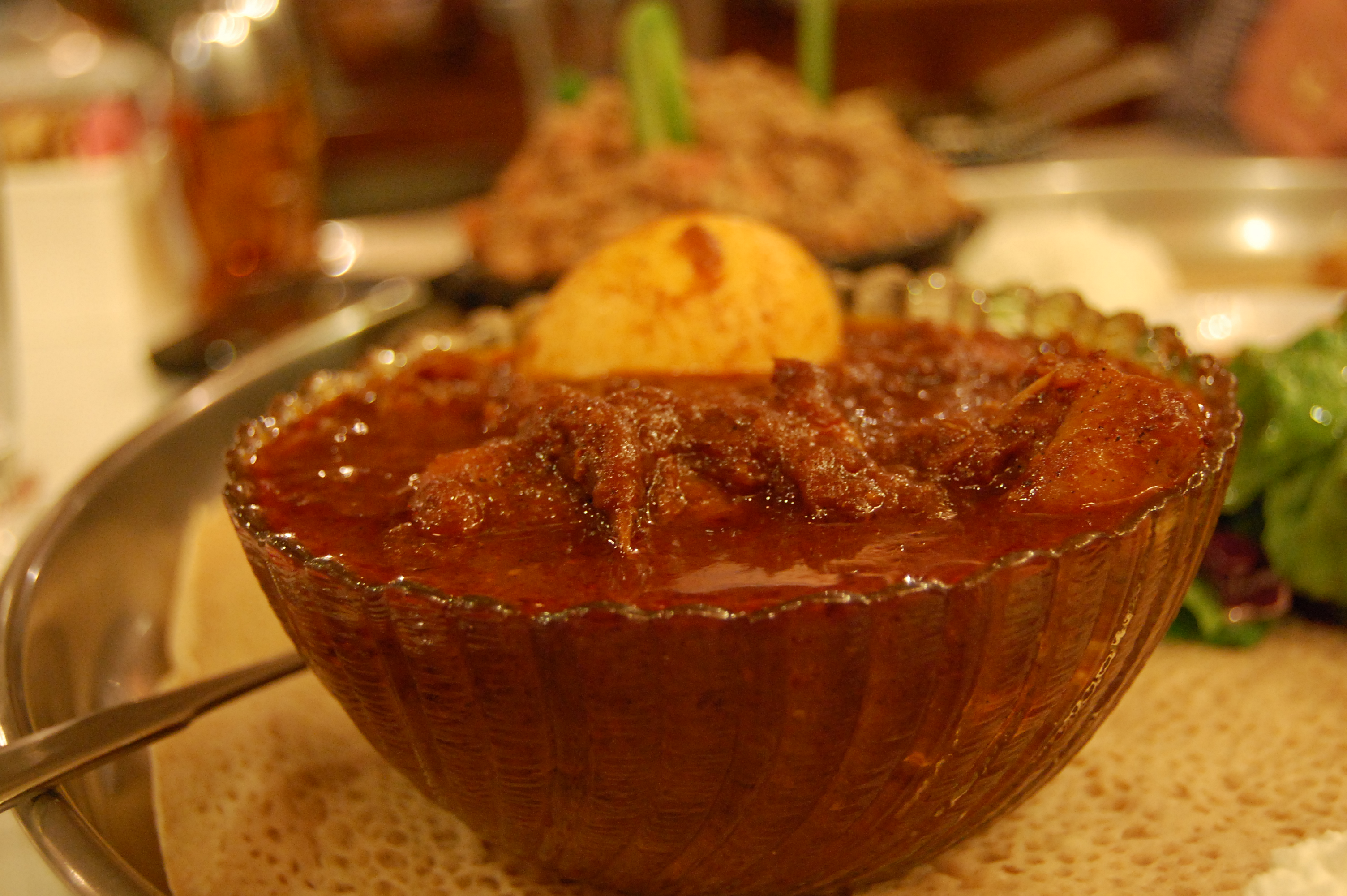 Ethiopian Doro Wat with Berbere, Caramelized Onions, and Eggs