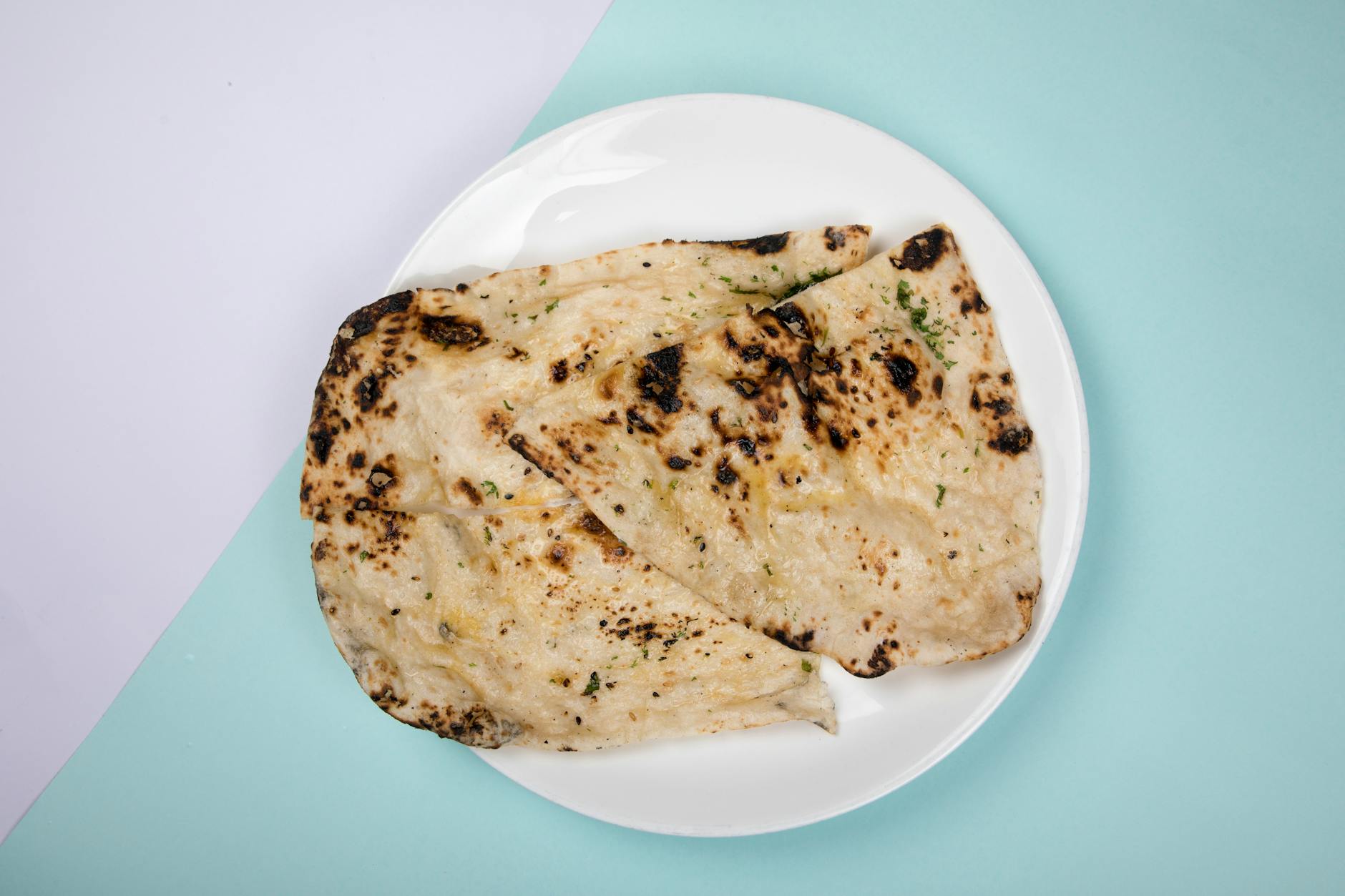 Garlic Butter Naan with Yogurt and Cast-Iron Char