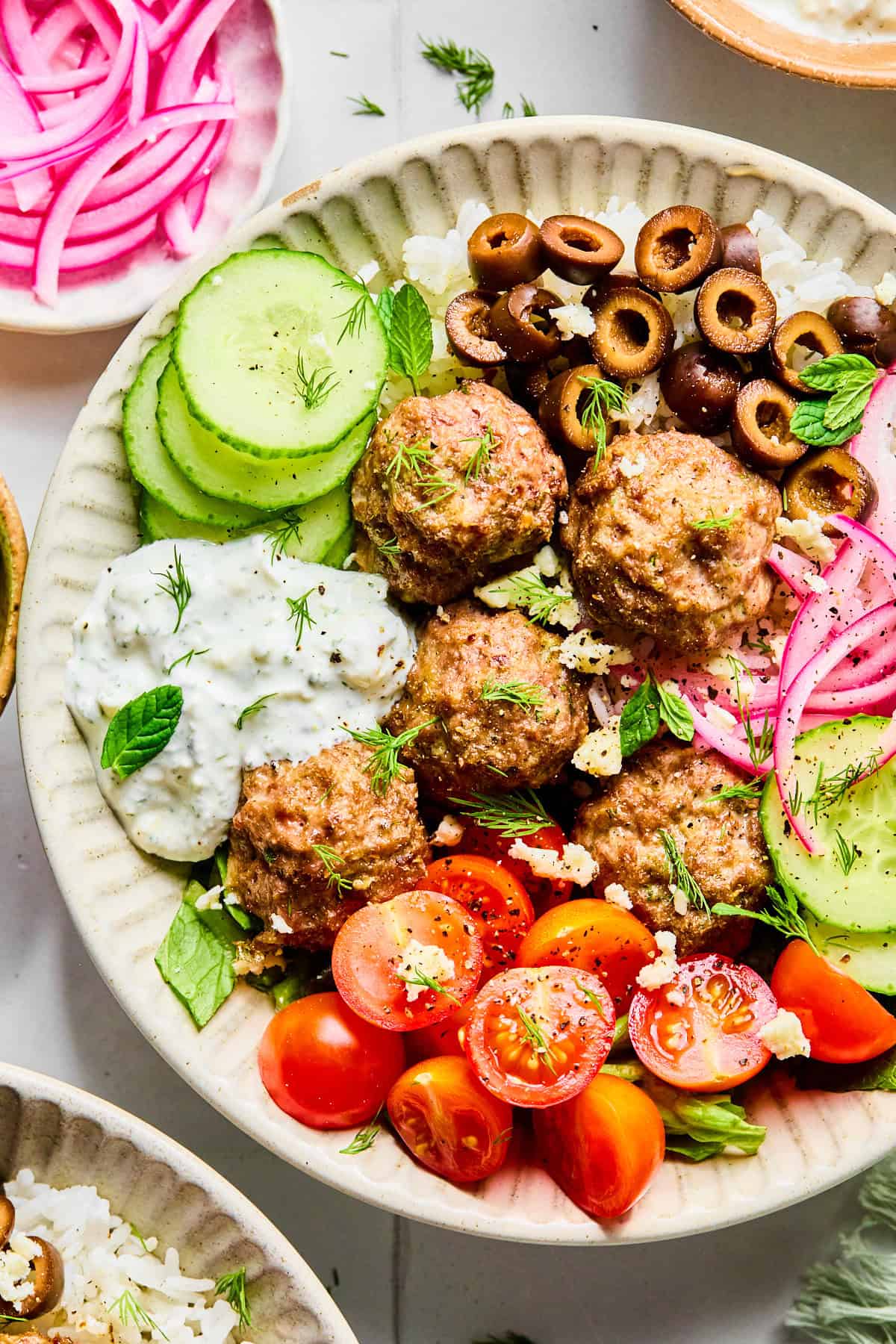 Greek Lamb Meatballs with Lemon-Herb Yogurt