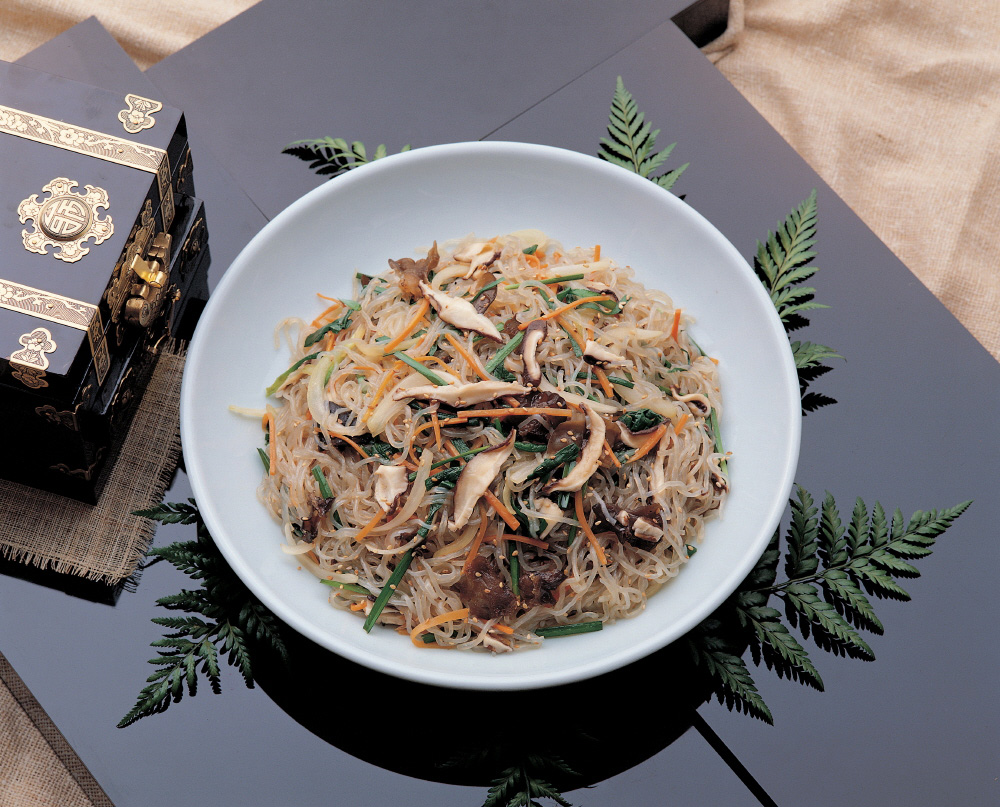 Sesame-Slick Korean Japchae Noodles