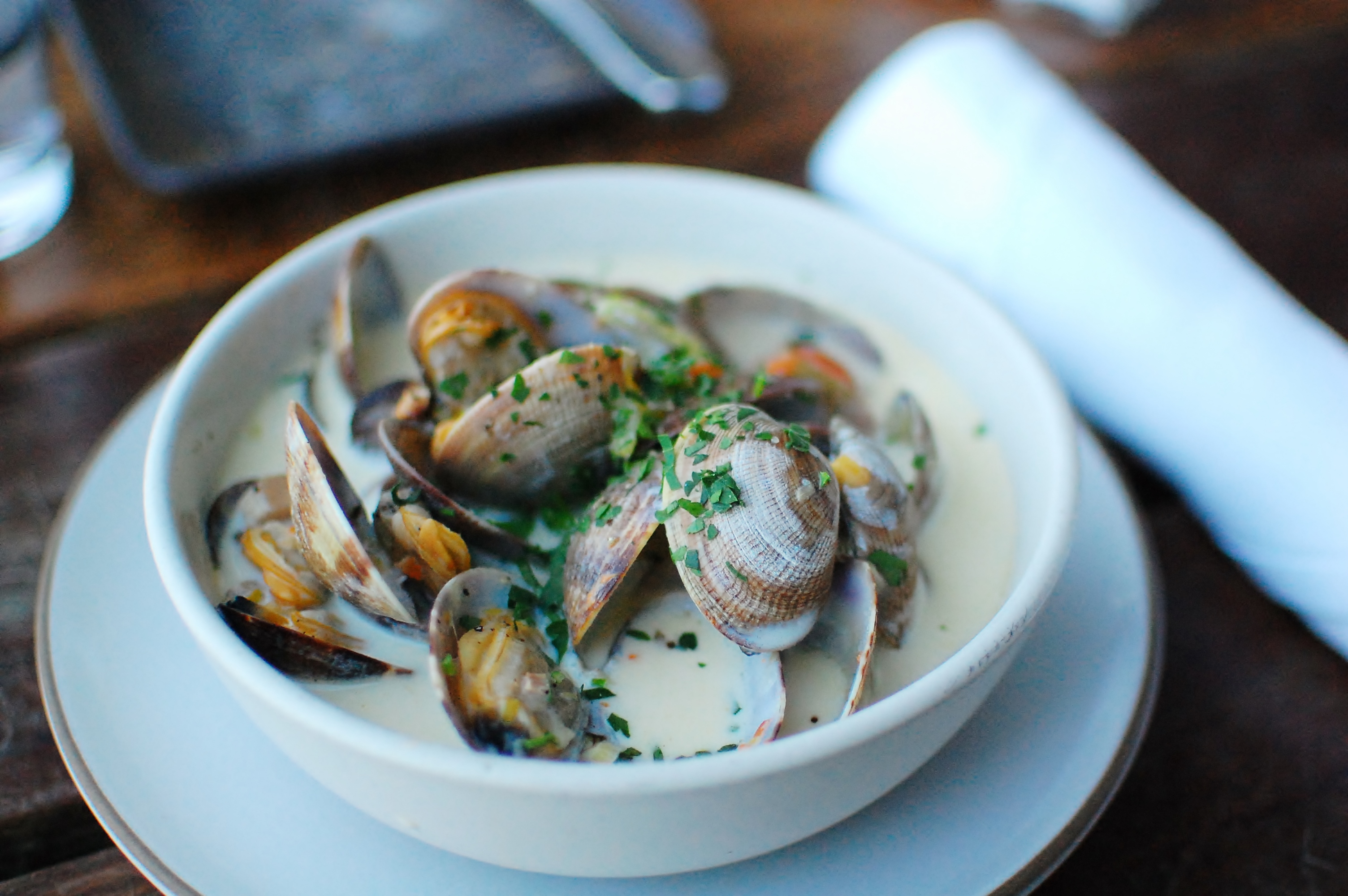 New England Clam Chowder with Bacon, Potatoes, and Thyme