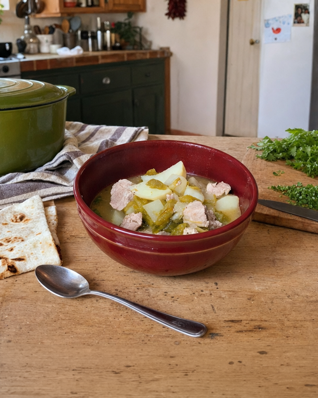 New Mexico-Style Green Chile Pork Stew with Potatoes