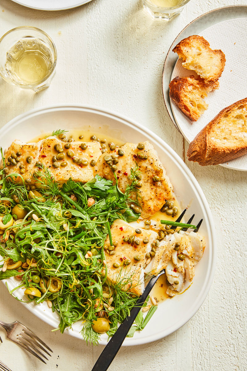 Pan-Seared Cod with Lemon-Caper Butter Sauce