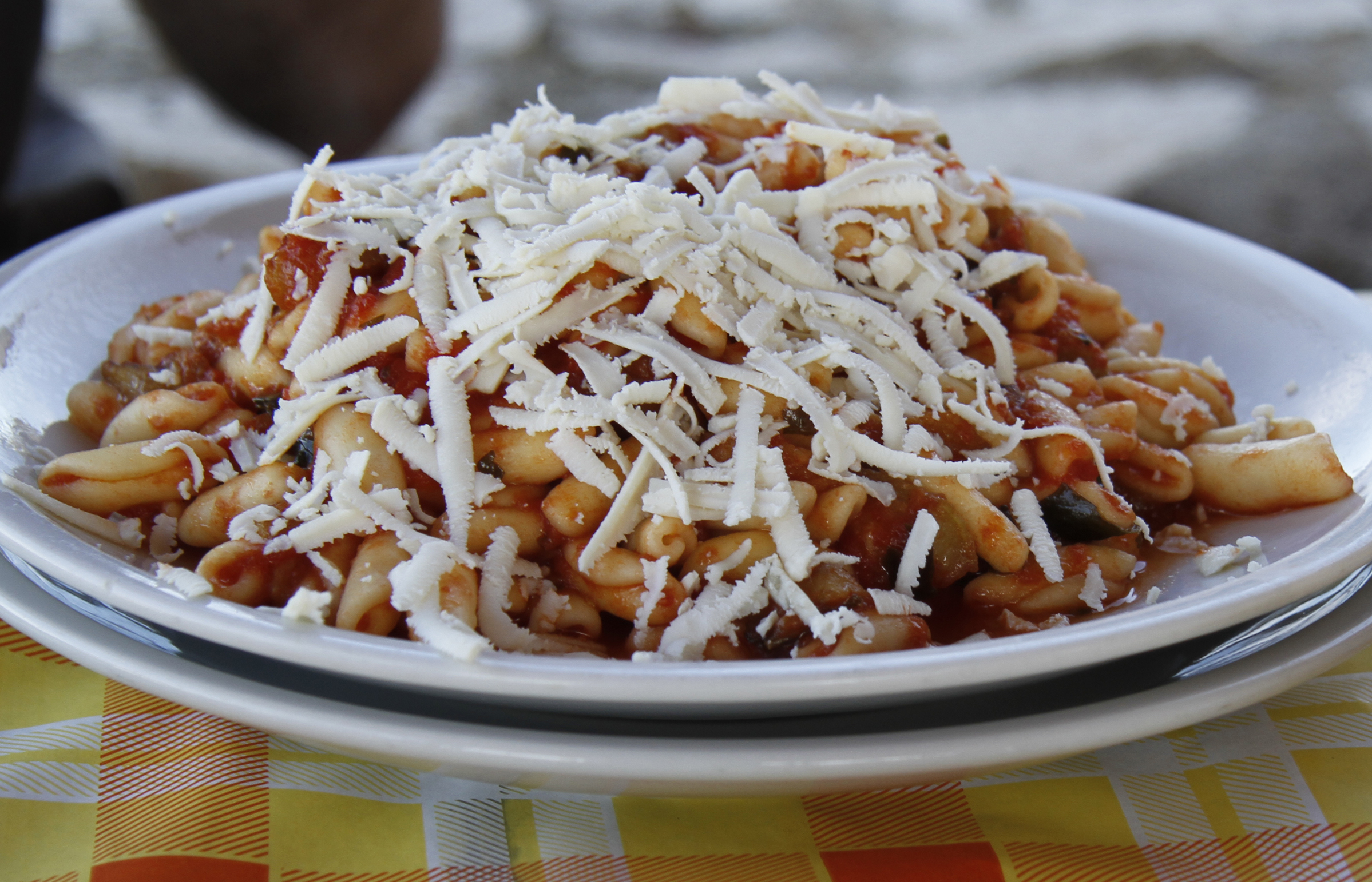 Sicilian Pasta alla Norma with Fried Eggplant and Ricotta Salata