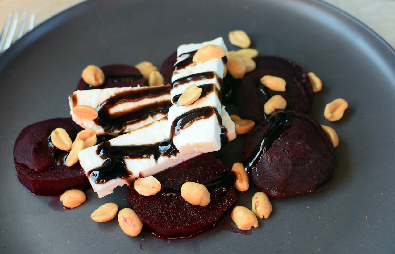 Roasted Beet Salad with Goat Cheese, Walnuts, and Sherry Vinaigrette