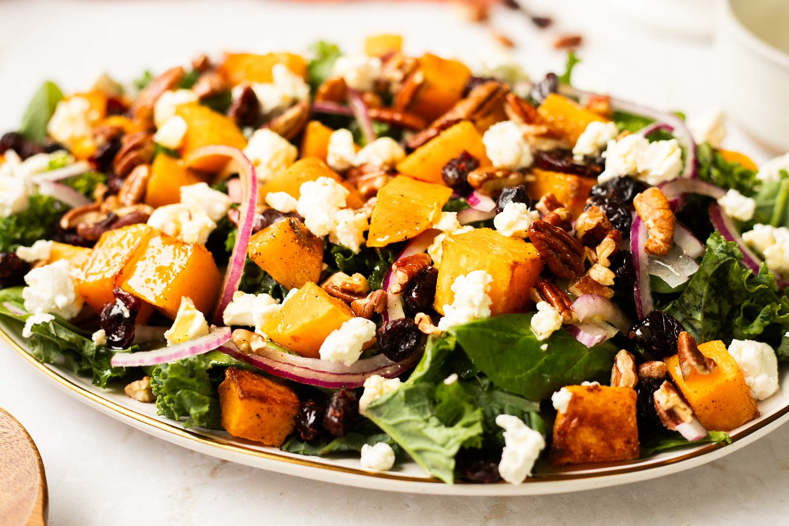 Roasted Butternut Harvest Salad with Cranberry-Poppy Seed Dressing