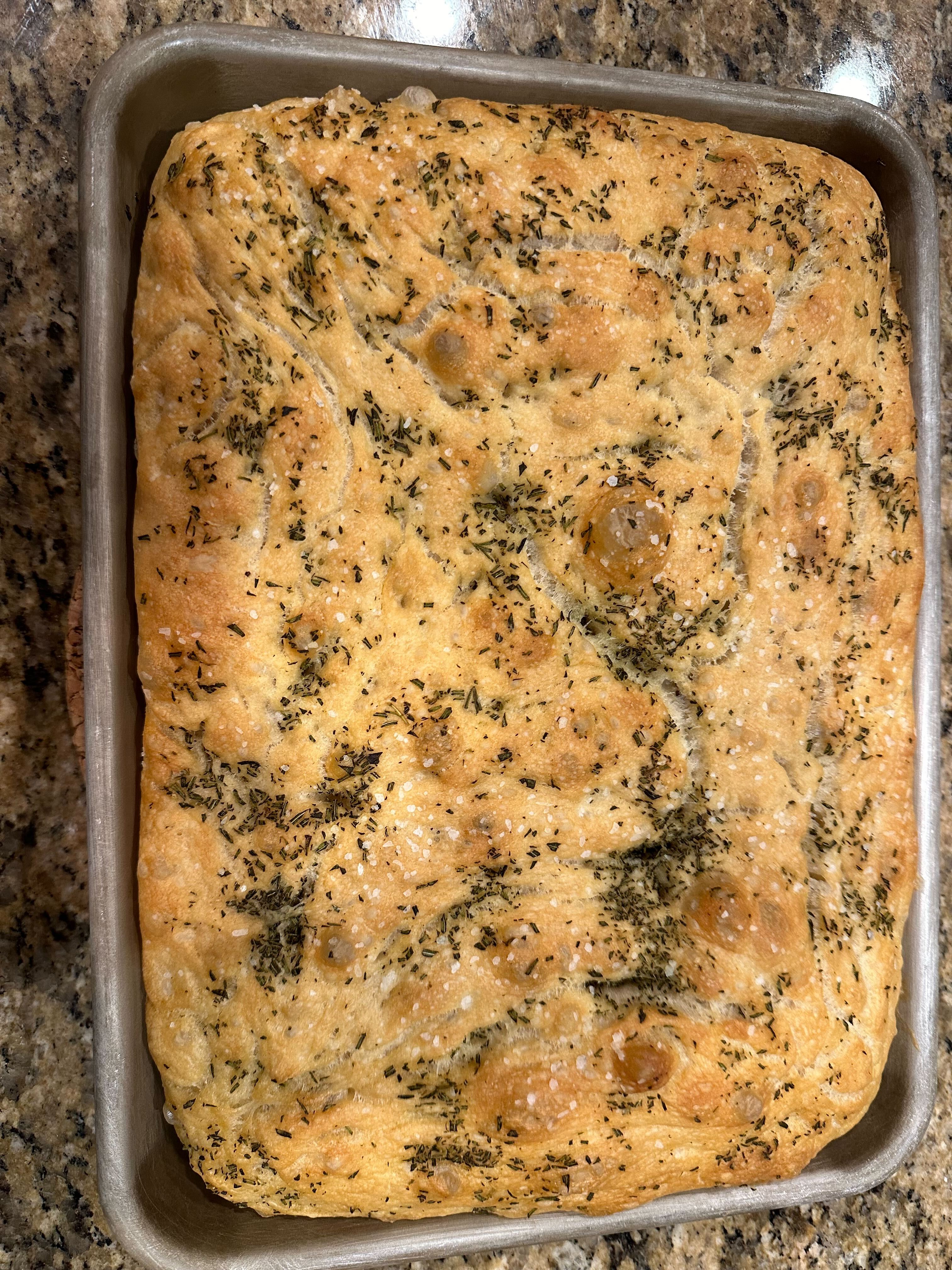 Rosemary Focaccia with Olive Oil and Flaky Salt