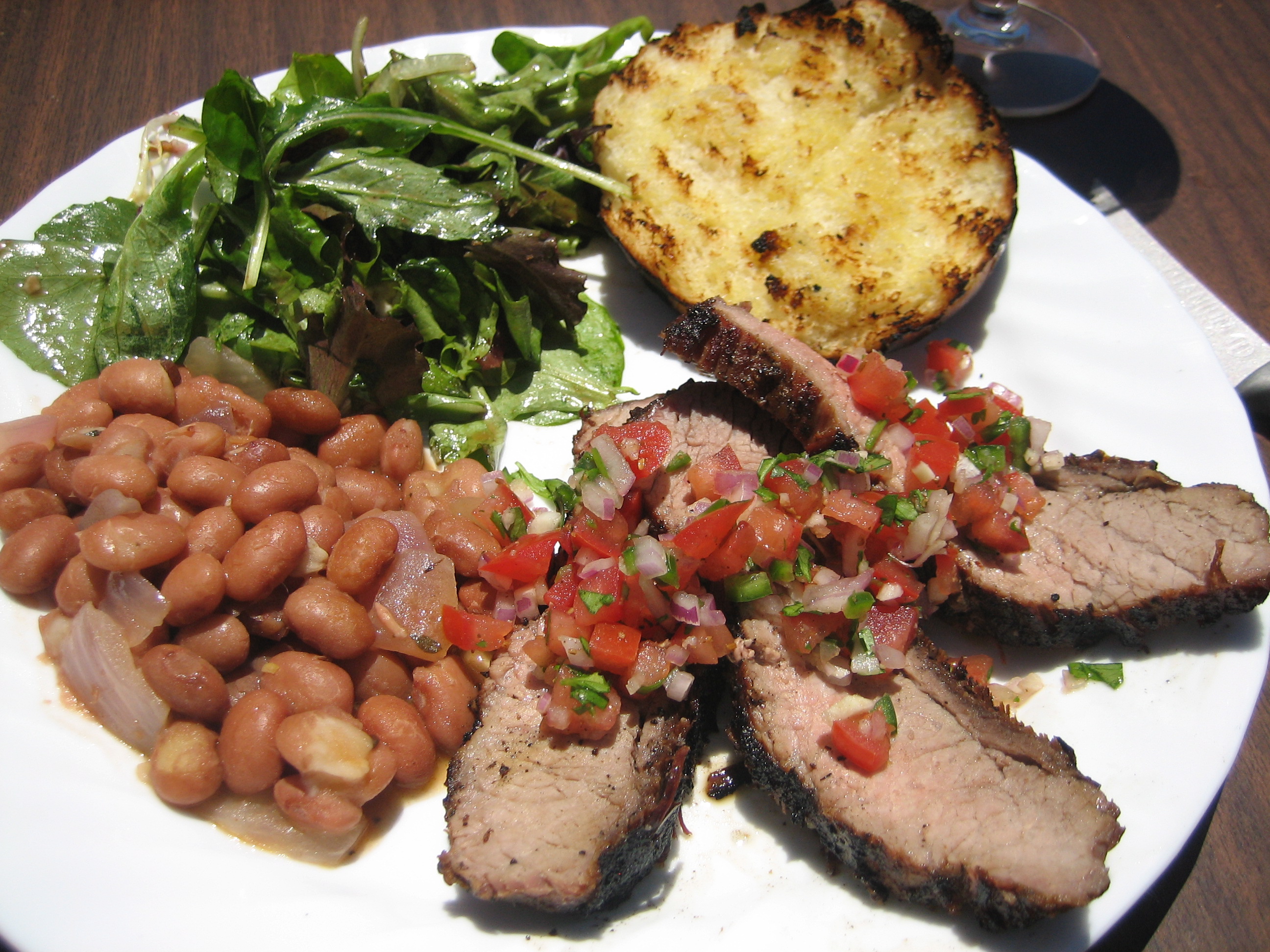 Santa Maria Tri-Tip with Pinquito Beans and Salsa Cruda