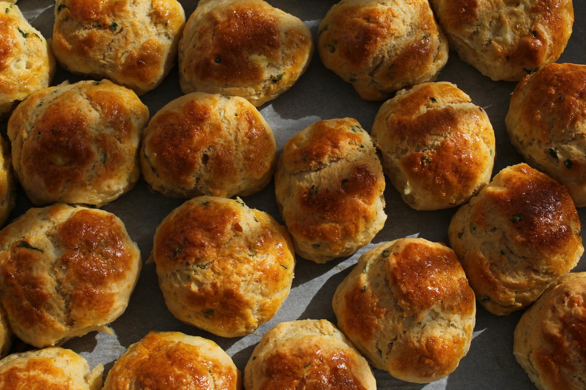 Tall Buttermilk Biscuits with Buttered Tops