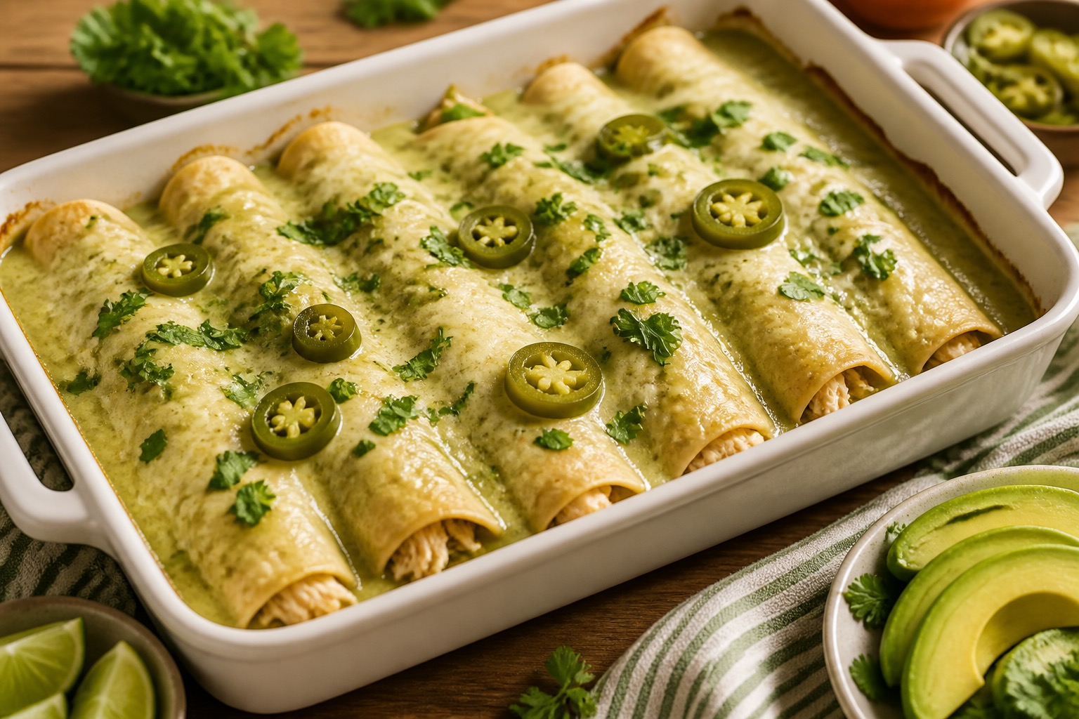 Weeknight Sour Cream Chicken Enchiladas with Green Chiles